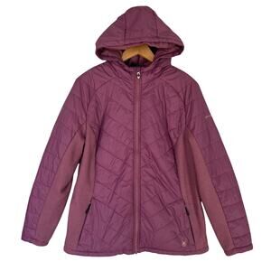 Spyder Ski Snowboarding Hybrid Jacket Purple Full Zip Coat Women's Size L Pocket